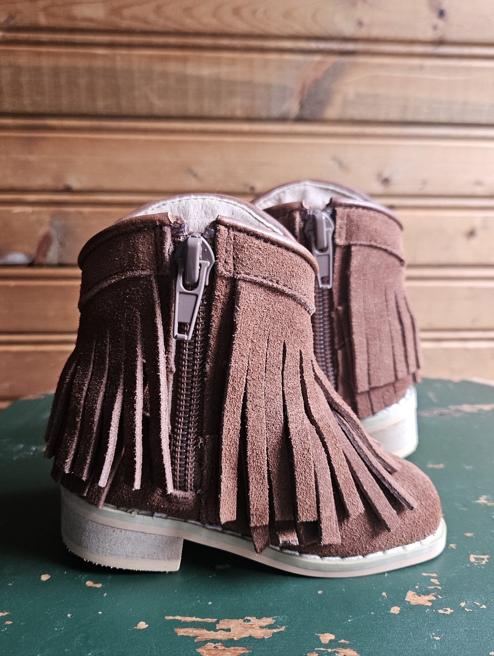 NEW- A BEAR CO. Brown Leather Boot with Cream Interior